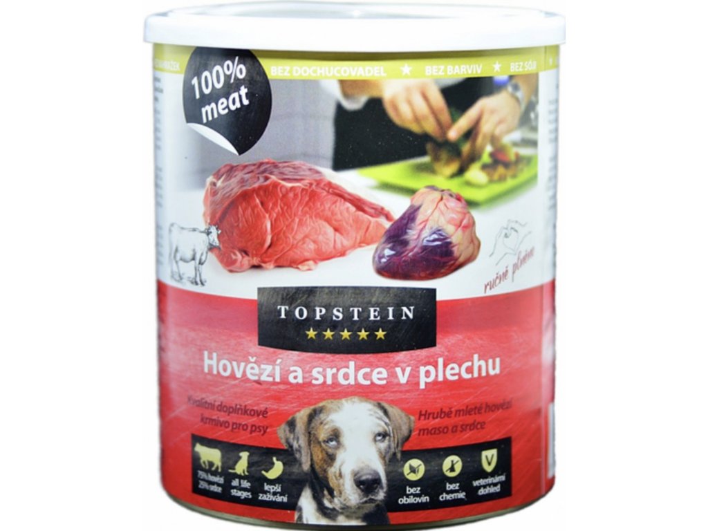 Topstein hovězí a srdce 800g