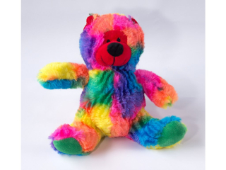 Medvídek pestrobarevný - pískací 20cm